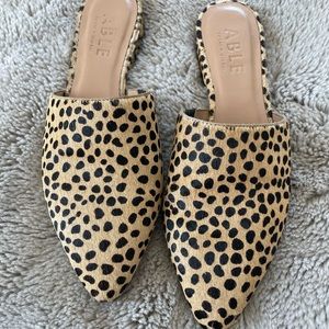ABLE brand cheetah print mules